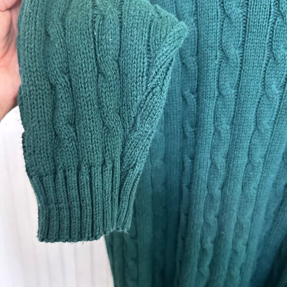 T.L.C By Lambert Green Cable Knit Sweater Made In USA Cotton Blend - Picture 6 of 6